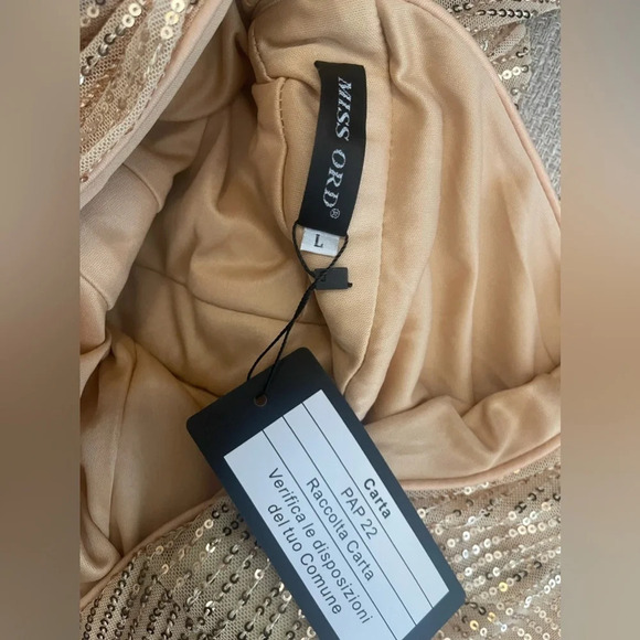 Miss ORD maxi Gold sequin princess prom dress size L - Picture 9 of 12